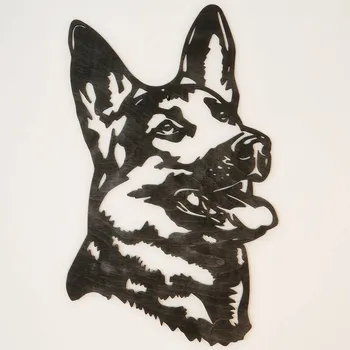 Obraz Německý ovčák dřevěný obraz bokem - Tmavě hnědá lazura