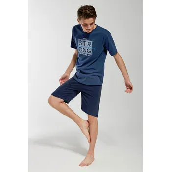 Chlapecké pyžamo Cornette pyžamo chlapecké 504/43 Strong - modrá, 182 (Chlapecké pyžamo krátké Cornette)