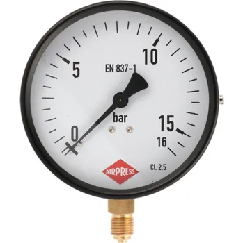 Kompresor Airpress Manometer na stlačený vzduch 1/4" 0-16 bar spodní připojení