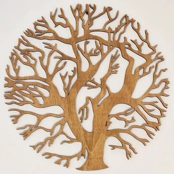 Obraz Strom bez listí dřevěný obraz - Tmavě hnědá lazura