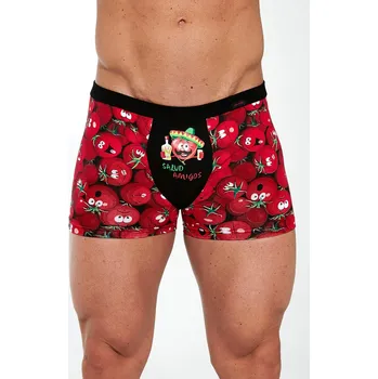 Cornette boxerky tatoo 280/217 Amigo - černá, M (Kvalitní pánské veselé boxerky s obrázkem Cornette Tattoo)