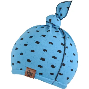 Kojenecká čepice modrá kojenecká čepička s potiskem