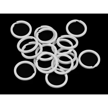 Kroužek na klíče Ø30 mm plochý, barva 1 bílá