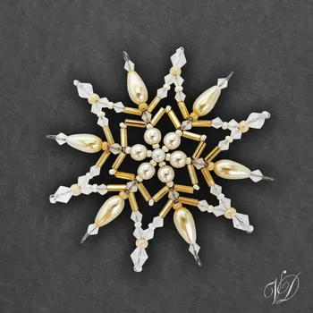 Vánoční ozdoba Vánoční korálková hvězda 0384 (PEVNÁ A NEREZ) Christmas bead ornament (Vánoční hvězda z korálků - Korálková hvězdička a vločka - Hvězdy a hvězdičky z korálků - Christmas bead star)