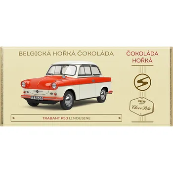 Čokoláda CHOCO POLA - Trabant P50 Limousine - hořká čokoláda 100g