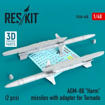 Plastikový model Reskit 1/48 AGM-88 'Harm' missiles w/ adapter for Tornado