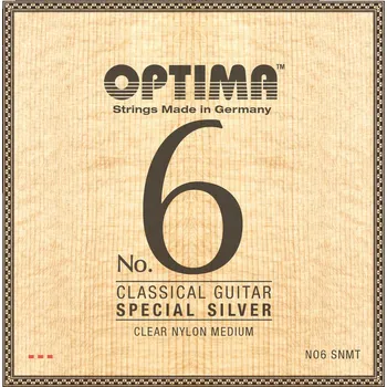 Struna pro kytaru a smyčcový nástroj Optima Optima struny pro klasickou kytaru č. 6 Special SilverSada Nylon medium NO6.SNMT 6170