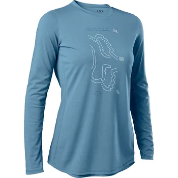 cyklistický dres Dámský cyklistický dres Fox Womens Ranger Drirelease LS Jersey Dusty Blue - L