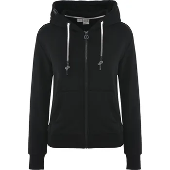 Dámská mikina ČERNÁ MIKINA NA ZIP S KAPUCÍ RAGWEAR Solange