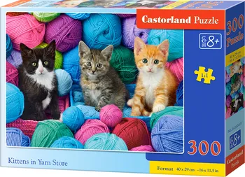 Puzzle Castorland Koťata v obchodě s přízí 300 dílků
