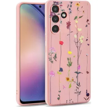 Pouzdro na mobilní telefon Kryt Samsung Galaxy A14 5G Tech-Protect Mood Garden růžový
