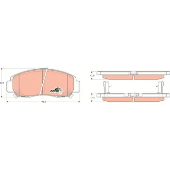 Brzdová destička Sada brzdových destiček, kotoučová brzda TRW GDB3268