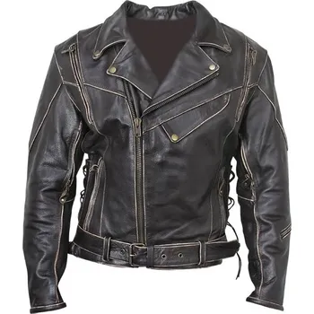 Pánský křivák Kožený křivák Terminator tmavě hnědý s vyjímatelnými CE chrániči - 2Xl