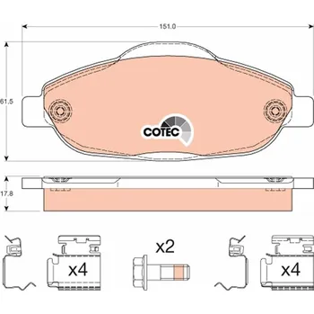 Brzdová destička Sada brzdových destiček, kotoučová brzda TRW GDB1761