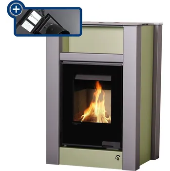 Krbová kamna HS Flamingo Krbová kamna AQUAFLAM VARIO ® LEND 11/7kW olivová, elektronická regulace
