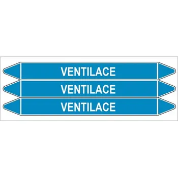 samolepka Značení potrubí, ventilace,3 ks, 355 × 37 mm