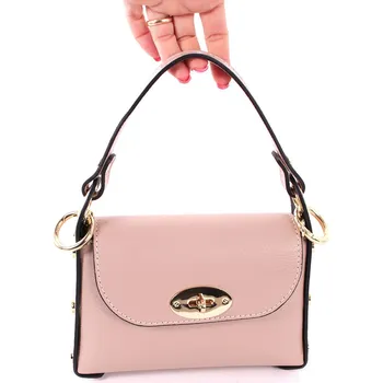 Kabelka VERA PELLE Kožená kabelka BÉŽOVÁ