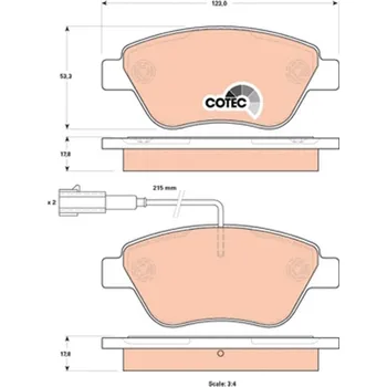 Brzdová destička Sada brzdových destiček, kotoučová brzda TRW GDB1842