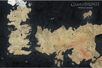 Plakát GB eye Hra o trůny Mapa Westerosu a Essosu 61 x 91,5 cm