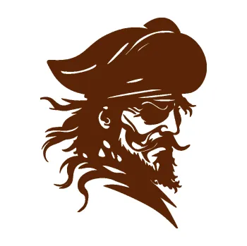 Samolepící dekorace Pirát 001 pravá s páskou přes oko (15 - hnědá) SAMOLEPKA NA AUTO, NÁLEPKA, FÓLIE, POLEP, TUNING, VLASTNÍ TEXT, TISK, AUTOSAMOLEPKY.cz, POLEPY, OBRÁZEK, LOGO, 3D STICKERS