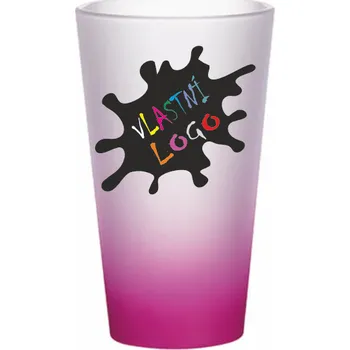 ON-DESIGN Velká matná latte sklenice s vlastním potiskem Barva: růžová