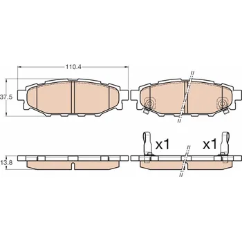 Brzdová destička Sada brzdových destiček, kotoučová brzda TRW GDB3568