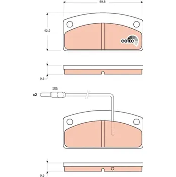 Brzdová destička Sada brzdových destiček, kotoučová brzda TRW GDB1679