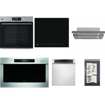 Set domácích spotřebičů WHIRLPOOL OMSK58HU1SX + WHIRLPOOL WL S7260 NE + WHIRLPOOL AKR 749/1 IX + WHIRLPOOL AMW 439 IX + WHIRLPOOL WBC 3C34 PF X + WHIRLPOOL ART 66112