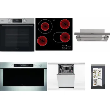 Set domácích spotřebičů WHIRLPOOL OMSK58HU1SX + WHIRLPOOL AKT 8190/BA + WHIRLPOOL AKR 5390/1 IX + WHIRLPOOL AMW 439 IX + WHIRLPOOL WSIO 3O34 PFE X + WHIRLPOOL ART 66112