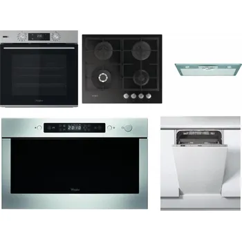 Set domácích spotřebičů WHIRLPOOL OMSK58HU1SX + WHIRLPOOL GOFL 629/NB + WHIRLPOOL AKR 650/1 IX + WHIRLPOOL AMW 439 IX + WHIRLPOOL WSIC 3M27 C