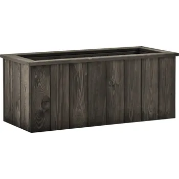 Vyvýšený záhon Vyvýšený záhon z masivního borového dřeva 74 x 32 x 30 cm tmavě šedý