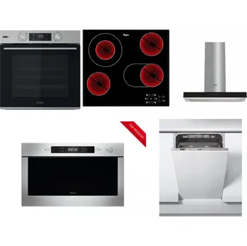Set domácích spotřebičů WHIRLPOOL OMSK58HU1SX + WHIRLPOOL AKT 8190/BA + WHIRLPOOL WHBS 62F LT K + WHIRLPOOL AMW 423/IX + WHIRLPOOL WSIC 3M27 C