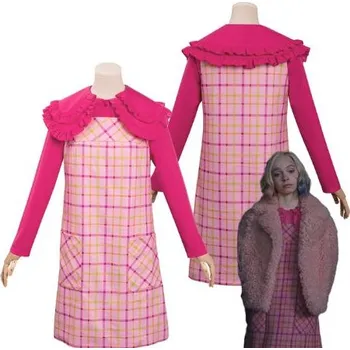 Karnevalový kostým Wednesday Addams Dětský kostým Enid Sinclair (Wednesday) Kostkované šaty na rande Velikost: 110 (100-110 cm)