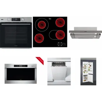 Set domácích spotřebičů WHIRLPOOL OMSK58HU1SX + WHIRLPOOL AKT 8190/BA + WHIRLPOOL AKR 5390/1 IX + WHIRLPOOL AMW 423/IX + WHIRLPOOL WSIC 3M27 C + WHIRLPOOL ART 66112