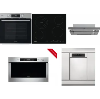 Set domácích spotřebičů WHIRLPOOL OMSK58HU1SX + WHIRLPOOL AKT 8900 BA + WHIRLPOOL AKR 749/1 IX + WHIRLPOOL AMW 423/IX + WHIRLPOOL WSBO 3O34 PF X