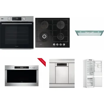 Set domácích spotřebičů WHIRLPOOL OMSK58HU1SX + WHIRLPOOL GOFL 629/NB + WHIRLPOOL AKR 650/1 IX + WHIRLPOOL AMW 423/IX + WHIRLPOOL WSBO 3O34 PF X + WHIRLPOOL WHC18 T311