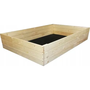 Vyvýšený záhon Vyvýšený záhon s černou agrotextilií 120 x 80 x 27 cm