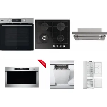 Set domácích spotřebičů WHIRLPOOL OMSK58HU1SX + WHIRLPOOL GOFL 629/NB + WHIRLPOOL AKR 5390/1 IX + WHIRLPOOL AMW 423/IX + WHIRLPOOL WSIC 3M27 C + WHIRLPOOL WHC18 T311