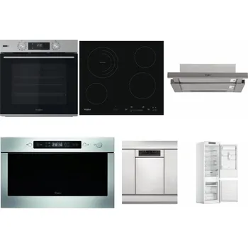 Set domácích spotřebičů WHIRLPOOL OMSK58HU1SX + WHIRLPOOL AKT 8900 BA + WHIRLPOOL AKR 5390/1 IX + WHIRLPOOL AMW 439 IX + WHIRLPOOL WSBO 3O34 PF X + WHIRLPOOL WHC18 T311