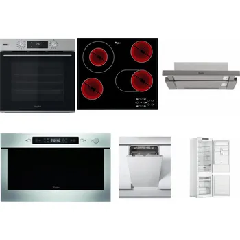 Set domácích spotřebičů WHIRLPOOL OMSK58HU1SX + WHIRLPOOL AKT 8190/BA + WHIRLPOOL AKR 5390/1 IX + WHIRLPOOL AMW 439 IX + WHIRLPOOL WSIC 3M27 C + WHIRLPOOL WHC18 T311