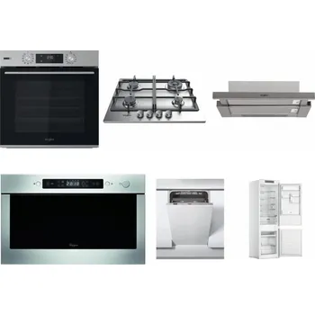 Set domácích spotřebičů WHIRLPOOL OMSK58HU1SX + WHIRLPOOL TKRL 661 IX EU + WHIRLPOOL AKR 5390/1 IX + WHIRLPOOL AMW 439 IX + WHIRLPOOL WSIC 3M27 C + WHIRLPOOL WHC18 T311