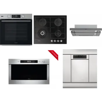 Set domácích spotřebičů WHIRLPOOL OMSK58HU1SX + WHIRLPOOL GOFL 629/NB + WHIRLPOOL AKR 749/1 IX + WHIRLPOOL AMW 423/IX + WHIRLPOOL WSBO 3O34 PF X