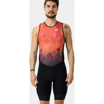 cyklistický dres ALÉ Cyklistická kombinéza - KITE - červená/černá/oranžová 3XL