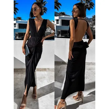 Dámské šaty Černé elegantní šaty HUNTIW Velikost: ONESIZE