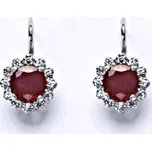 Stříbrné náušnice přírodní rubín 5,5 mm - NK1495 (Stříbrné náušnice s přírodním rubínem )