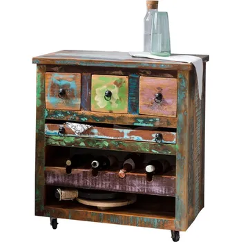 Vinotéka Barevný pojízdný bar recyklované dřevo Openwater