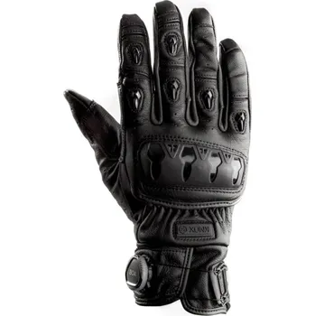 Moto rukavice Krátké kožené motocyklové rukavice Knox ORSA II, černé Velikost: XL