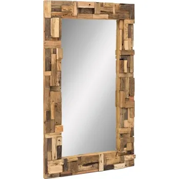 Předsíňová stěna Velké zrcadlo z masivního recyklovaného dřeva Thebus 180x105