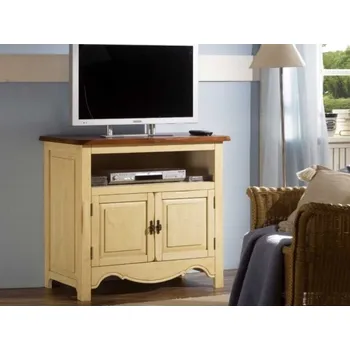 Televizní stolek Krémový TV stolek z masivu Kolumbia