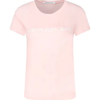 Dámská halenka CALVIN KLEIN JEANS Tričko Institutional | Barva:pudrově růžový | Velikost:L